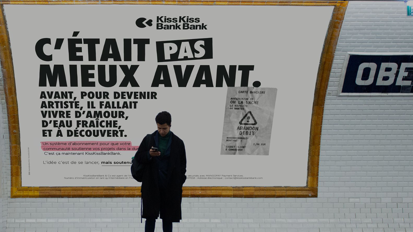 cover du projet KissKissBankBank réalisé par l'agence raymonde